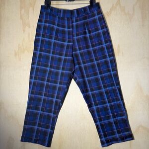Nasty Gal Collection Blue Plaid Tapered Pants Women’s Size US 12/ 16 UK / 44 EU